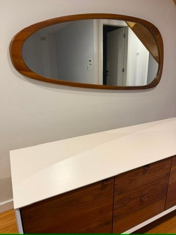 West Elm Mid-Century Modern Organic Teak Wall Mirror - Image 3