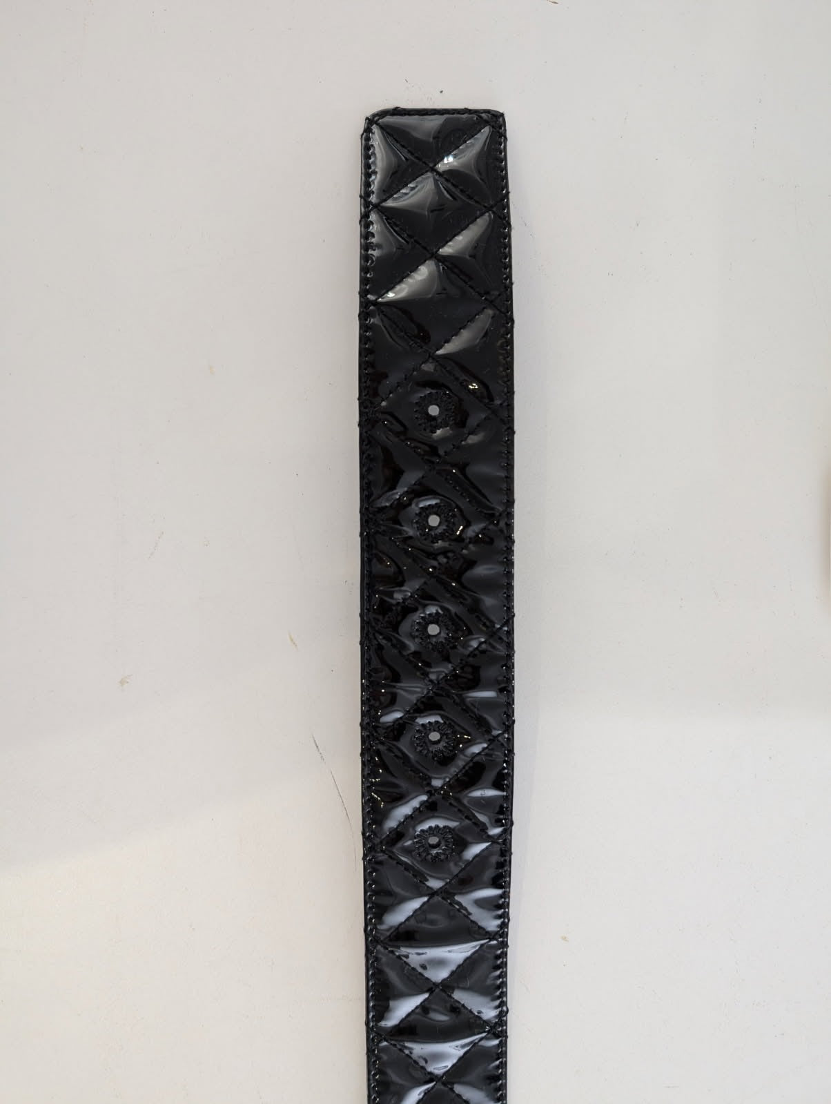 Burberry Quilted Patent Leather Belt Black Size S - Image 3