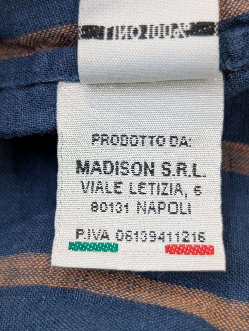 Suitsupply Men's Blue and White Check Pure Linen Shirt Size 37 / 14.5 - Image 3