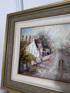 Clare Goodwin Autumn Showers Framed Oil Painting Cottage Street Scene Art - Image 5
