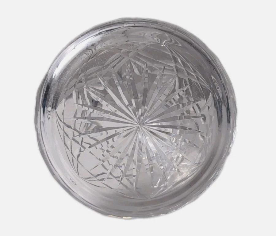 Vintage Cut Crystal Glass Decanter - Hobstar & Pinwheel Pattern - Image 5