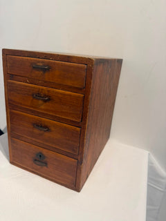 Vintage Wooden Apothecary Chest 4 Drawer Desktop Organiser - Image 3