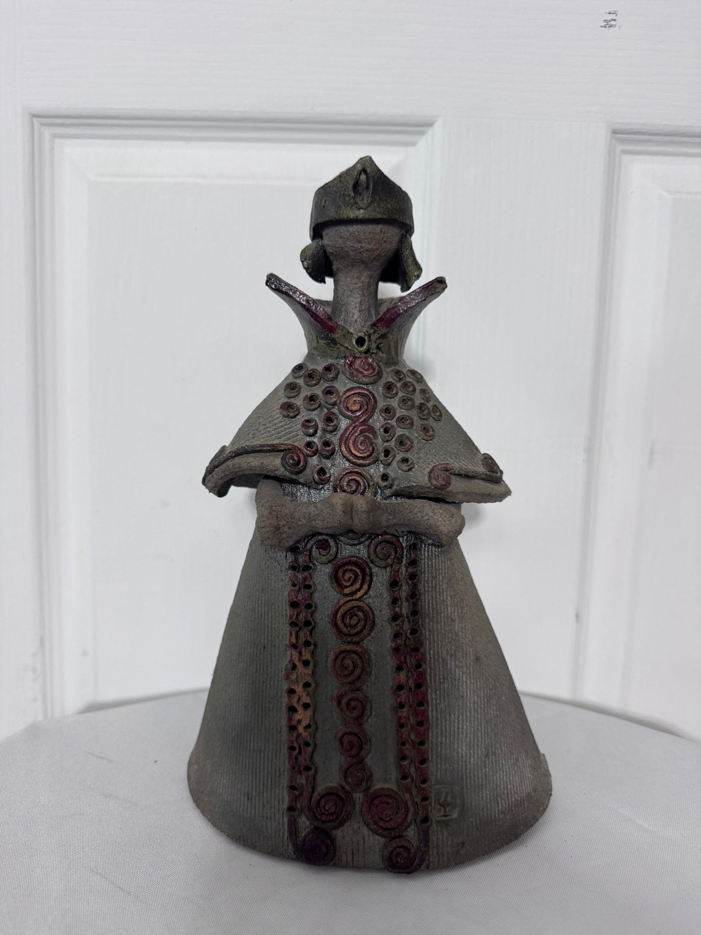 Studio Pottery Ceramic Figurine Sculpture With Spiral Detail - Image 3