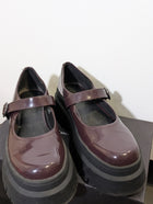 Pull & Bear Patent Platform Mary Jane Shoes - Burgundy EU 38 - Image 1