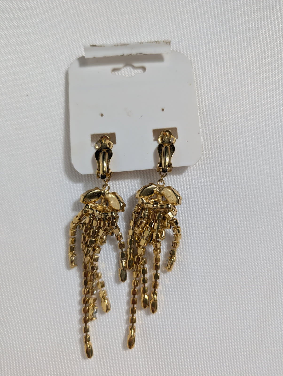 Lio Gold-Tone Crystal and Red Stone Dangle Earrings - Image 3