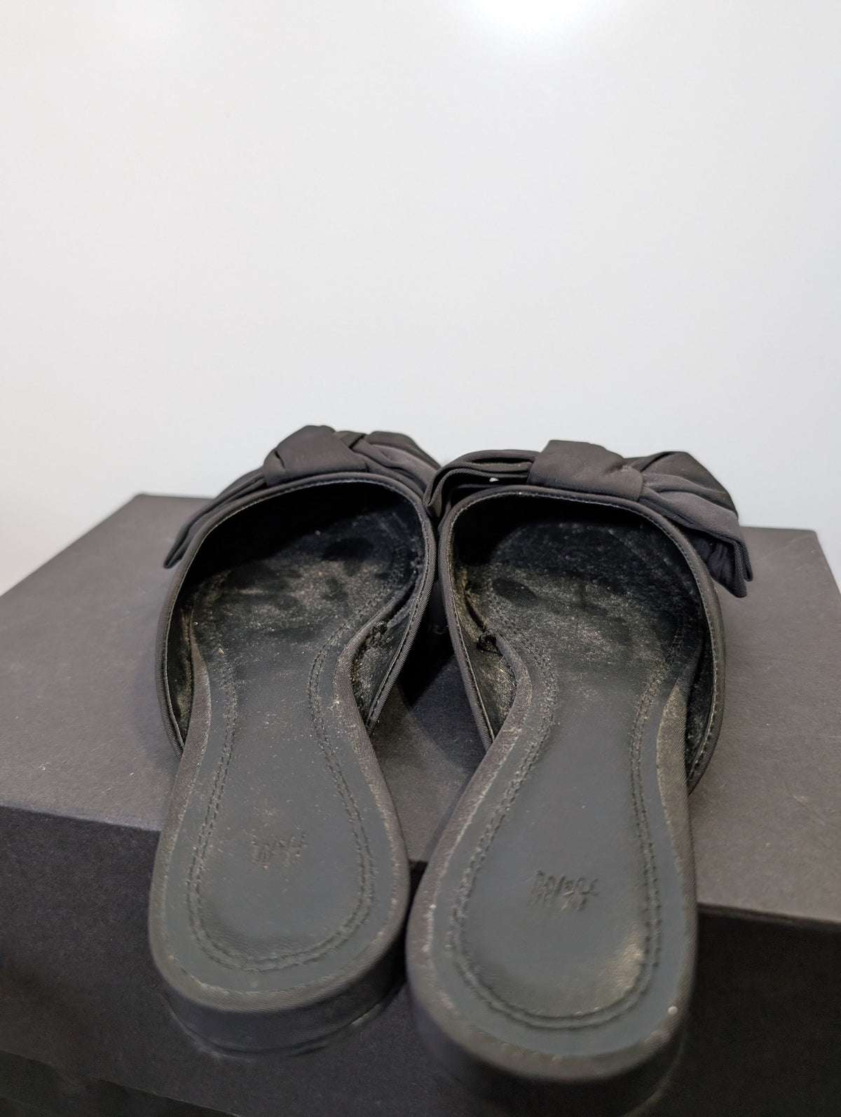 H&M Satin Bow Pointed Mules Black EU 38 - Image 3