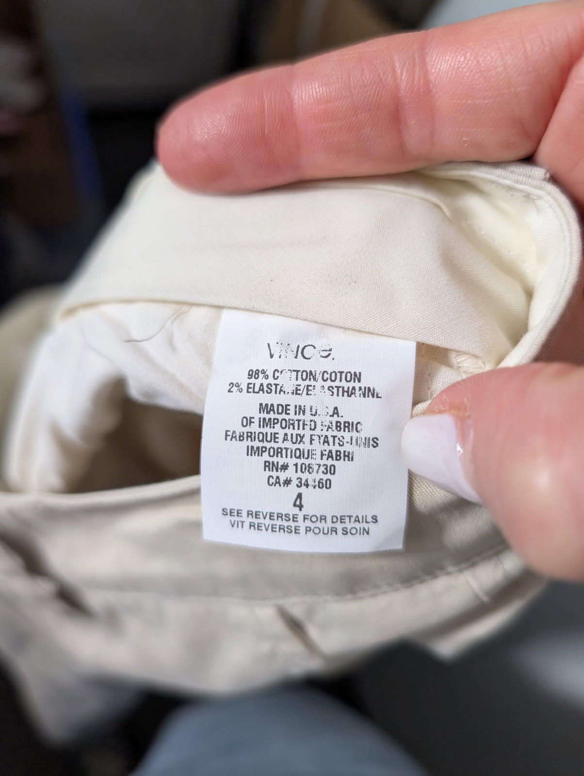 Vince Beige Chino Pants - Size 4 - Image 3