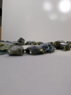 Chunky Metallic Hematite or Pyrite Nugget Statement Necklace - Image 3