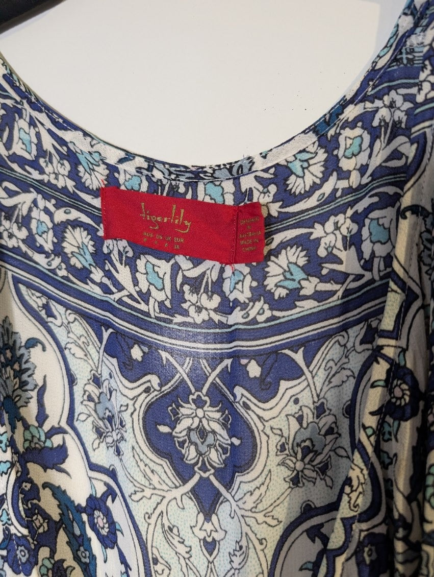 Tigerlily Wrap Maxi Dress Blue Floral Women's AU 8 - Image 4