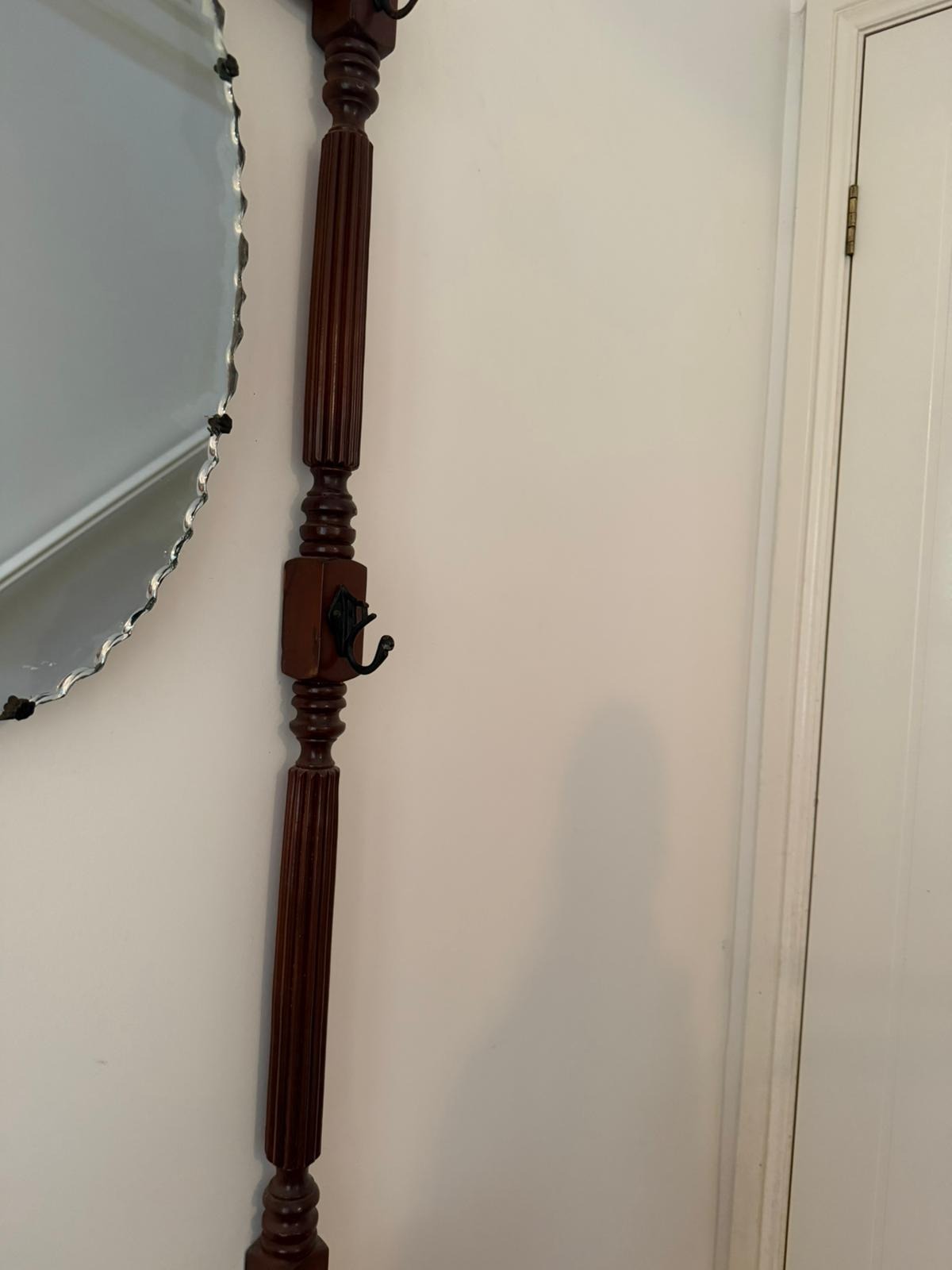 Vintage Victorian Style Wooden Hall Stand with Bevelled Mirror and Coat Hooks - Image 5