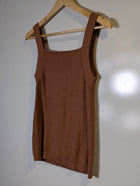 Elka Collective Knit Tank Top Brown Ribbed Sleeveless Women's AU 10 - Image 3