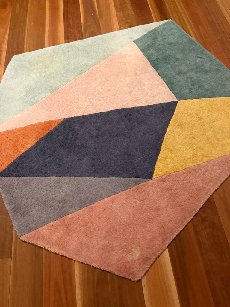 Bo Concept Prism Wool Rug Multi-Coloured Geometric 147cm x 146cm - Image 3