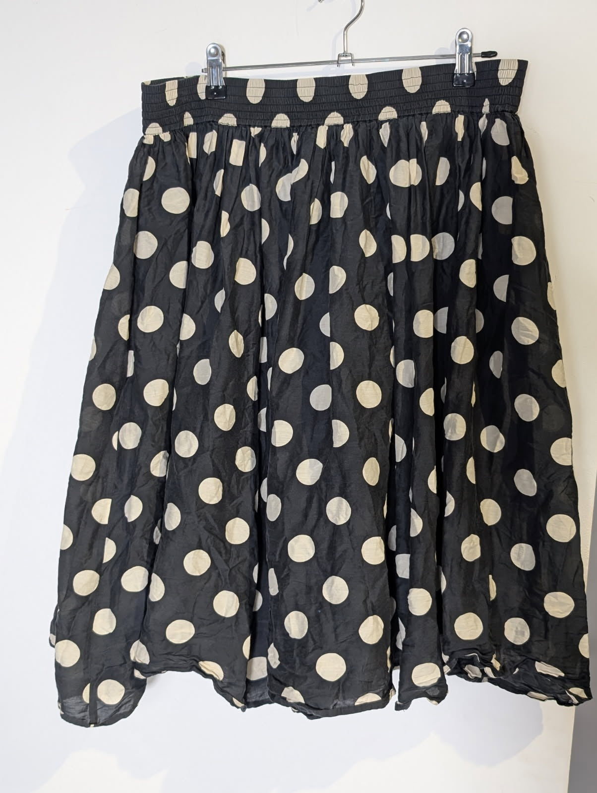 Gorman Cotton Silk Blend Polka Dot Skirt - Black & White - Image 1