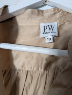 Peter Werth Silk Button-Down Blouse Gold Size 10 - Image 3