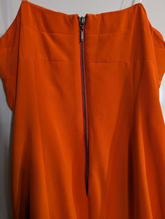 Bianca Spender Strapless Cut-Out Midi Dress Orange - Image 2