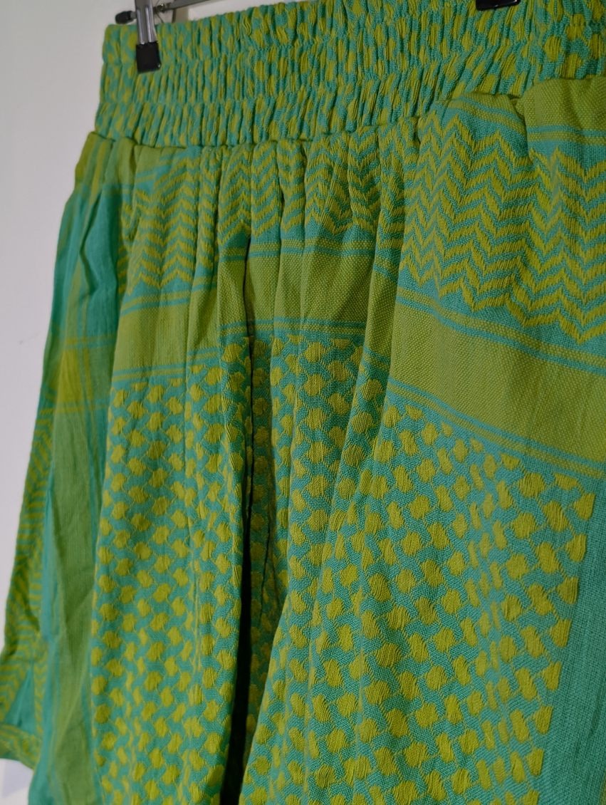 Cecilie Copenhagen Patterned Elastic Waist Skirt - Green & Teal Size S - Image 3