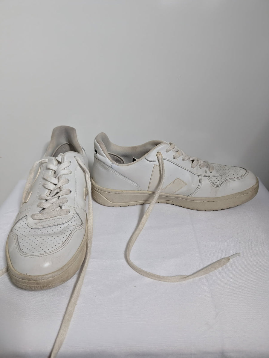 Veja V-10 Leather Sneakers White EU 41 US 8 - Image 3