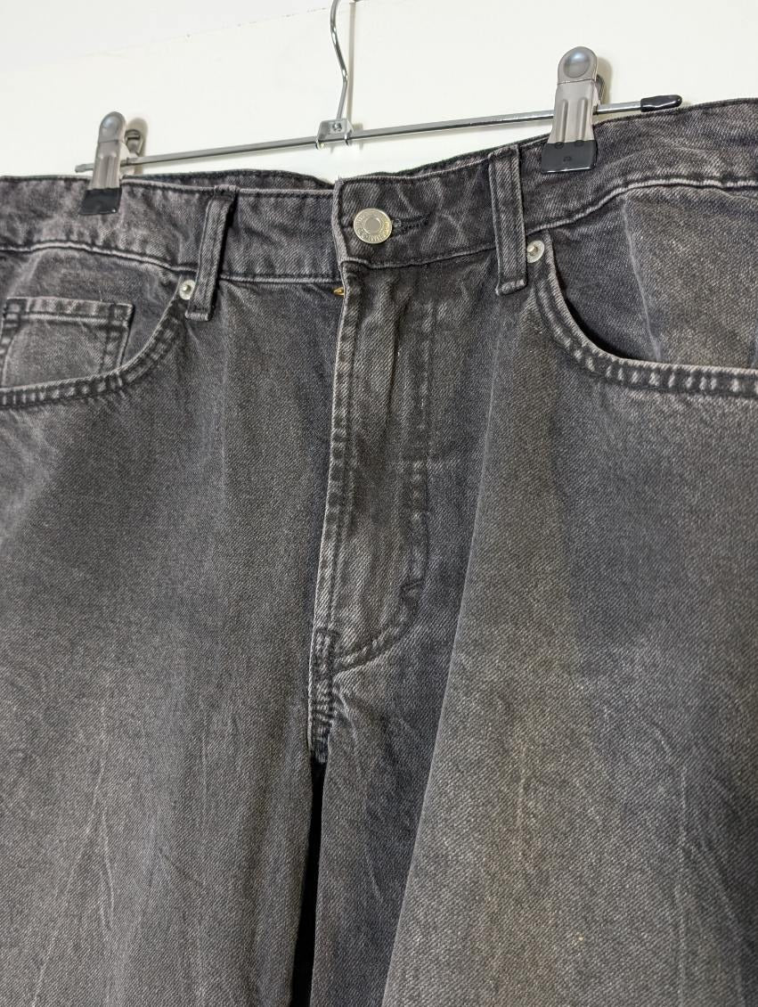 H&M Baggy Wide Loose Fit Jeans - Black Denim - Image 3