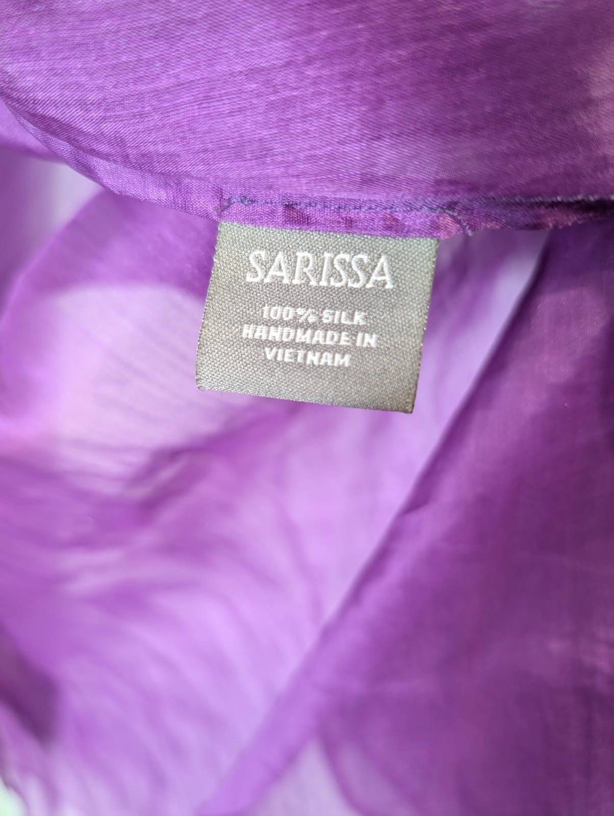 Sarissa 100% Silk Sheer Purple Organza Duster Kimono Cardigan - Image 3