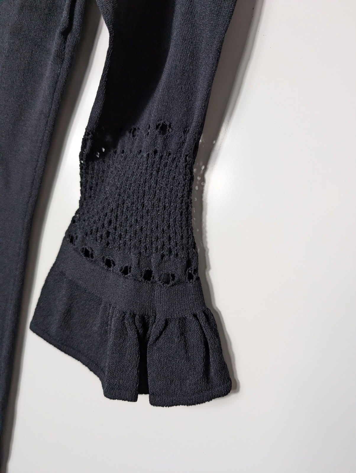 Scanlan Theodore Black Knit Dress - Crochet Detail Size M - Image 3