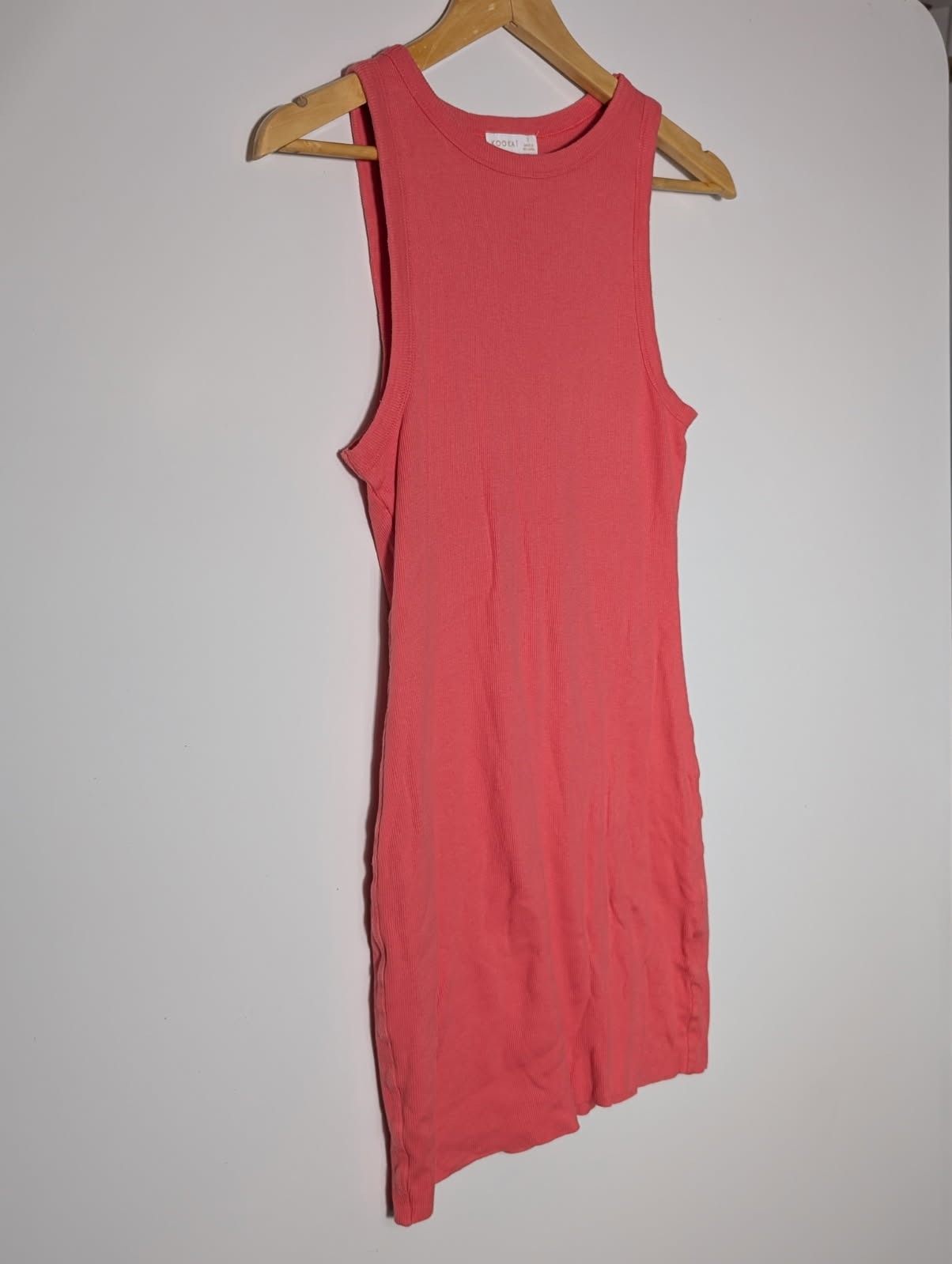 Kookai Ribbed Tank Top Coral Pink Size 2 - Image 1