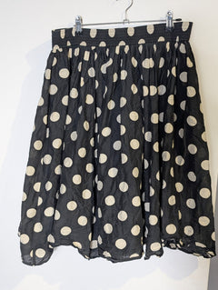 Gorman Cotton Silk Blend Polka Dot Skirt - Black & White - Image 1