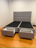 Beds Ahead Upholstered King Bed Base with Headboard Grey - Image 3