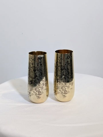 Smugglers Notch Distillery Stemless Champagne Flutes Etched Brass Set of 2 - Image 3