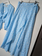 Ganni Floral Tie-Front Top and Wrap Skirt Set EU 36 - Image 3