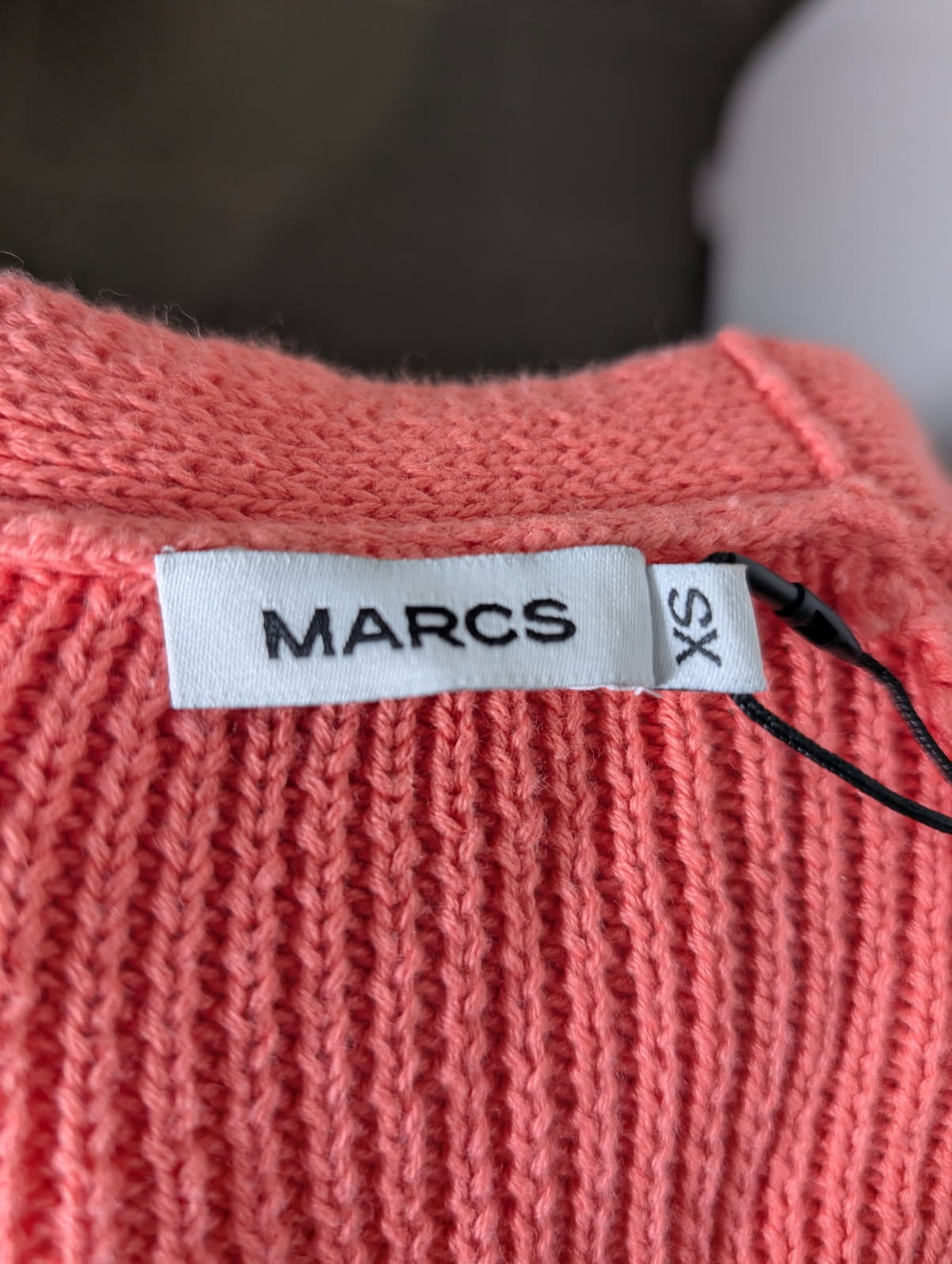 Marcs Kala Rib Knit Cardigan Coral Pink Women's XS - Image 4
