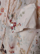 Pablo Gerard Darel Floral Sheer Button-Down Blouse Peach EU 38 - Image 3