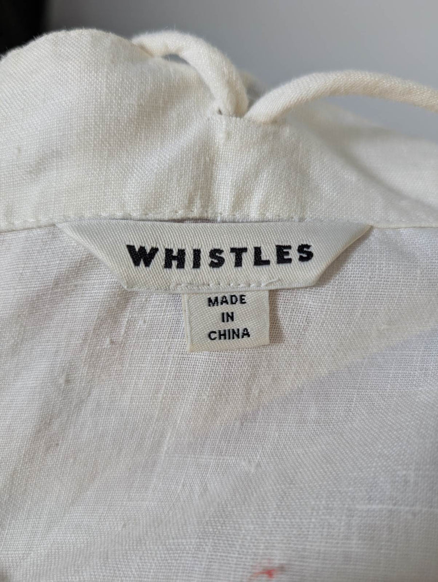 Whistles Linen Blend High Neck Tank Top White Women's UK 10 - Image 4