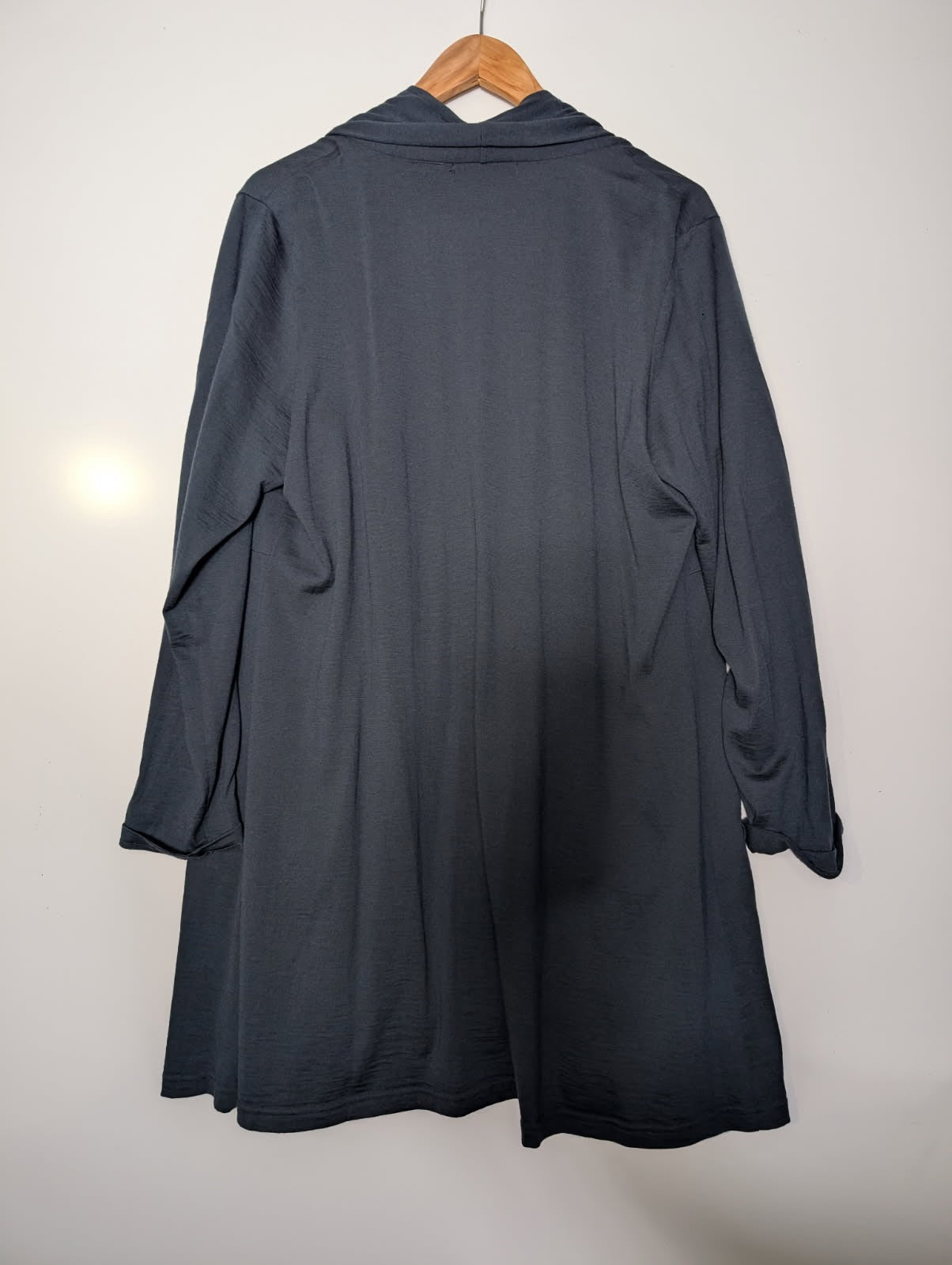 Foil Women's Pure Merino Wool Longline Cardigan Top - Dark Grey XL - Image 2