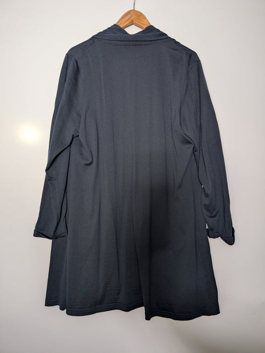 Foil Women's Pure Merino Wool Longline Cardigan Top - Dark Grey XL - Image 2
