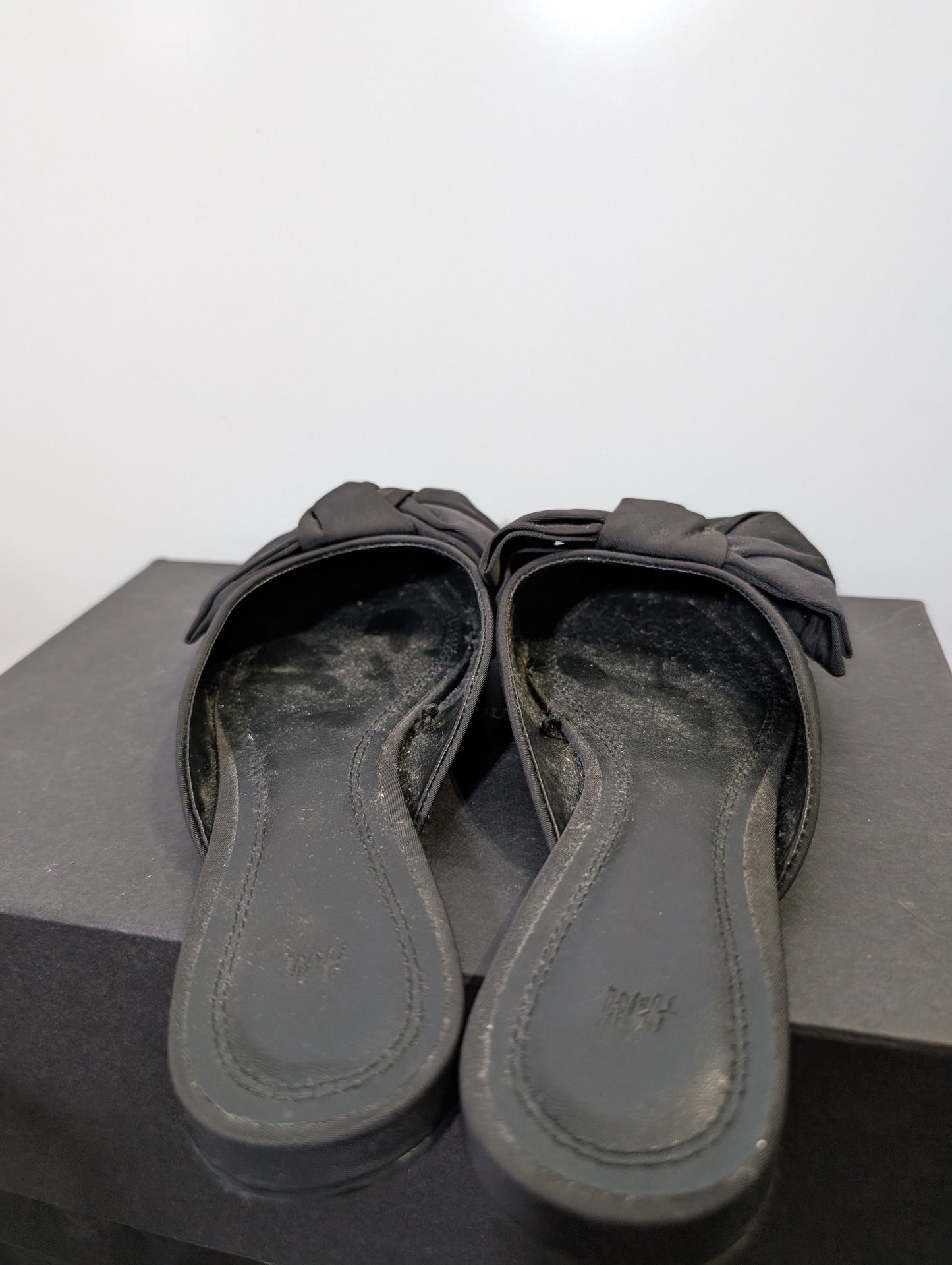 H&M Satin Bow Pointed Mules Black EU 38 - Image 3