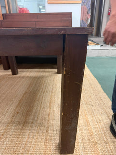 Solid Wood Rectangular Dining Table - Dark Timber Finish - Image 3
