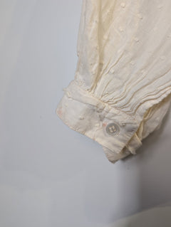 Margaret O'Leary Swiss Dot Ruffle Neck Blouse Cream Size 3 - Image 4
