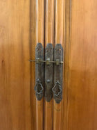 Vintage Asian-Style Wooden Armoire with Brass Hardware Brown - Image 3