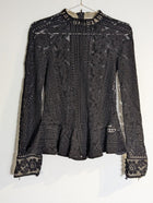 Lover Vintage Black Lace Peplum Blouse - Women's AU 6 - Image 3