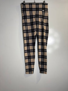 Aim'n Check Me Out Plaid High-Waist Tights Black and Beige Size S - Image 3