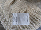 Oroton Ribbed Knit Lace-Up Polo Top Cream Women's Size S - Image 4