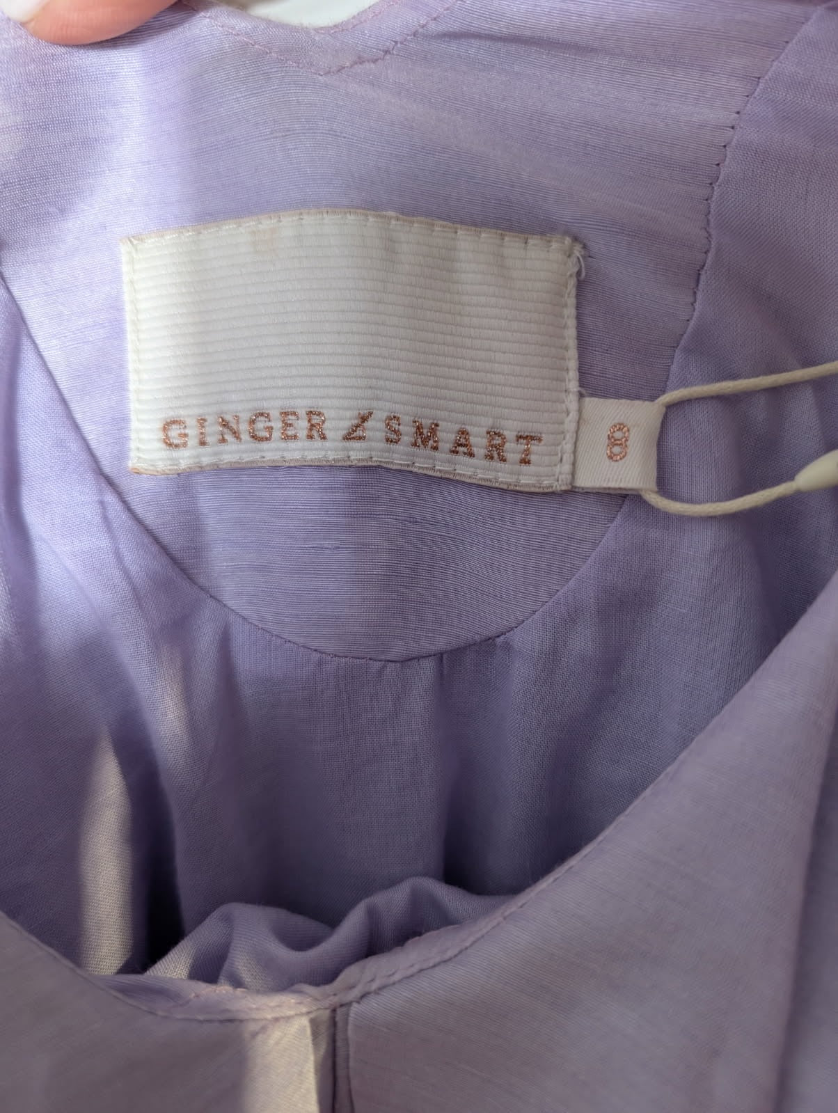 Ginger & Smart Lavender Pleated Flutter Sleeve Mini Dress - Size 8 - Image 3