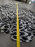 Diane Von Furstenberg Silk Asymmetrical Skirt - Black & White Abstract - Image 4