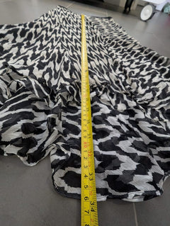 Diane Von Furstenberg Silk Asymmetrical Skirt - Black & White Abstract - Image 4