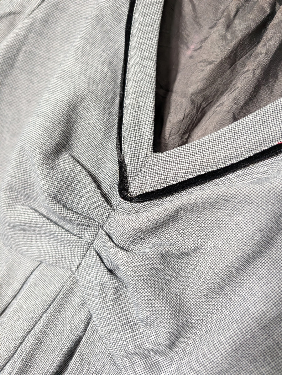 KATHERINE London V-Neck Dress Grey Houndstooth Size 12 - Image 3