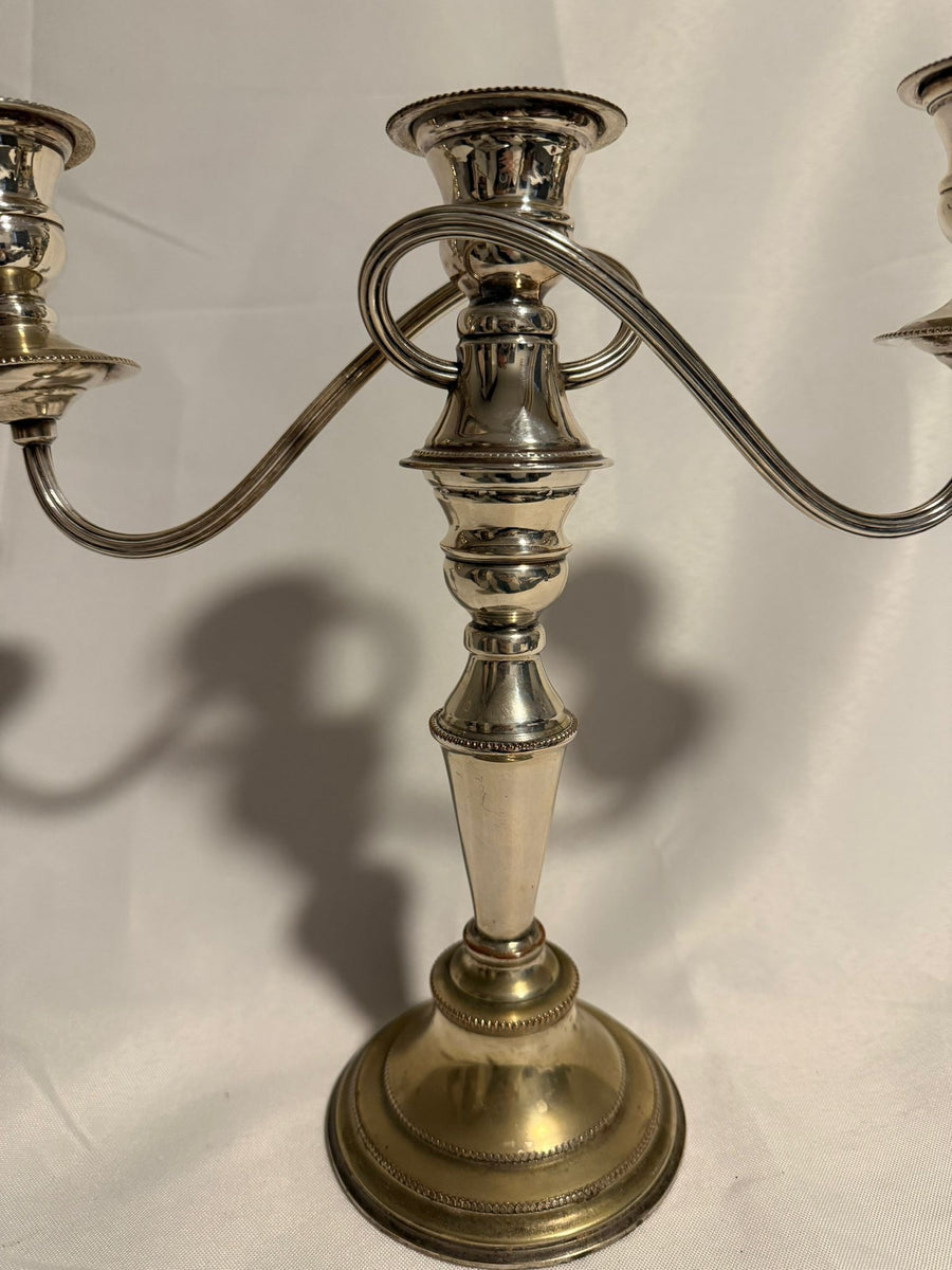 Vintage 3-Light Candelabra Silver Plated on Copper - Image 3