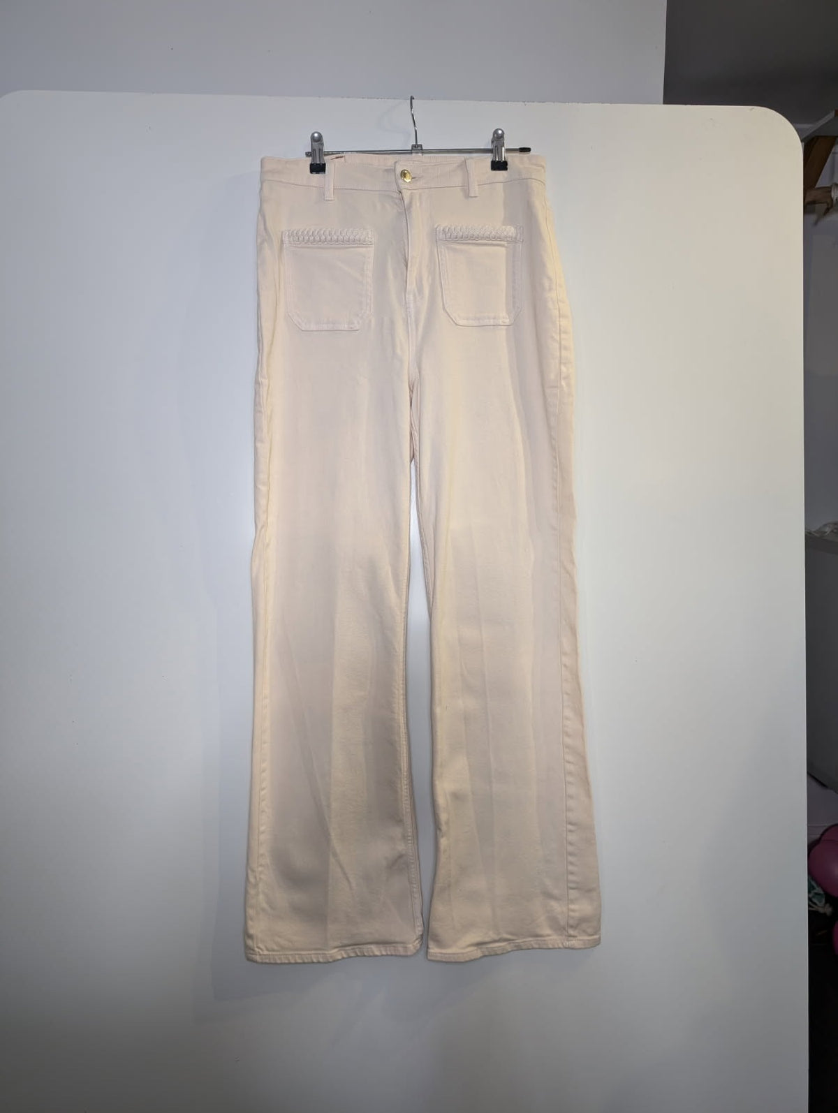 Love & Roses Cream Denim Jeans - Size UK 12 / US 8 - Image 1