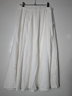 White Linen Midi Skirt with Eyelet Lace Detail EU 46 - Image 3