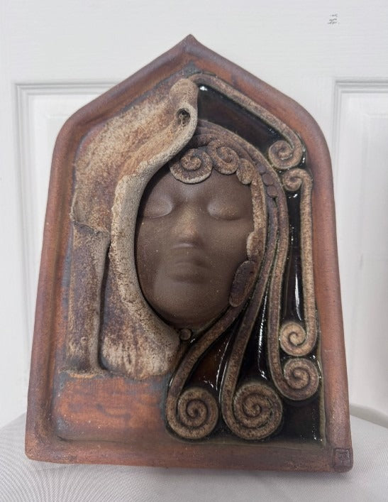 Australia Wall Plaque Woman's Face Sculpture Mid-Century Modern - Image 3