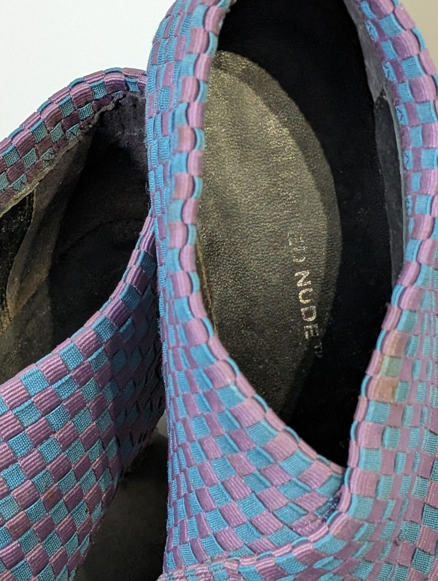 United Nude Woven Ankle Boots - Purple & Teal Kitten Heel EU 39 - Image 4